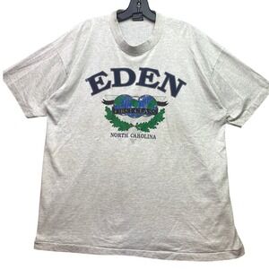 Vintage Eden NC Shirt Mens Extra Large Single Stitch Spell Out Preppy Streetwear